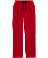 Men Gabardine Elastic Waist Pants Red front view