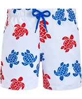 Pantaloncini mare bambino Tortues Multicolores Bianco vista frontale