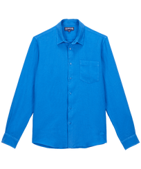 Hombre Autros Liso - Camisa de lino lisa para hombre, Earthenware vista frontal