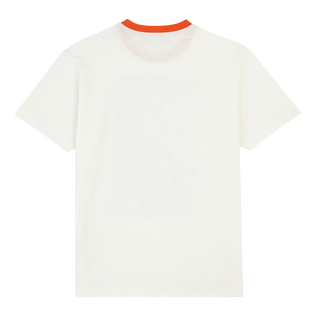 Men Cotton T-Shirt Vilebrequin La Plage from the Sky Off white back view