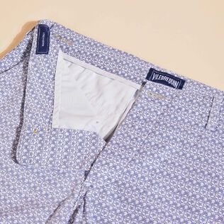 Men Cotton Bermuda Shorts Micro Starlettes White details view 2