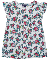 Girls Shirt Provencal Turtle White front view