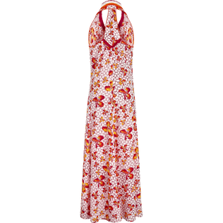 Robe longue femme Iris Lace- Vilebrequin x Poupette St Barth Rose shocking vue de dos