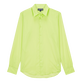 Camisa en gasa de algodón de color liso unisex Coriander vista frontal