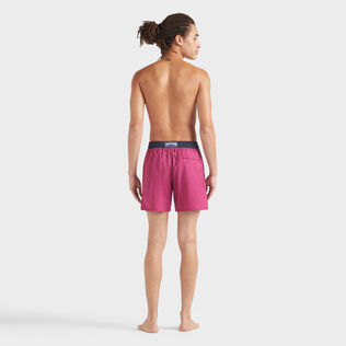 Bañador de lana para hombre Super 120' Morado vista trasera desgastada