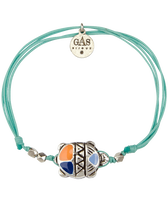 Emailliertes Turtle Schnurarmband – Vilebrequin x Gas Bijoux Lazuli blue Vorderansicht