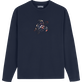 T-shirt uomo con logo stampato in velluto a coste Neo Medusa Blu marine vista frontale