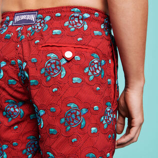 Turtles Jewels Badeshorts mit Stickerei für Herren – Limited Edition Rot Details Ansicht 1