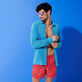 Men Embroidered Swim Shorts Micro Ronde Des Tortues - Limited Edition Poppy red details view 1