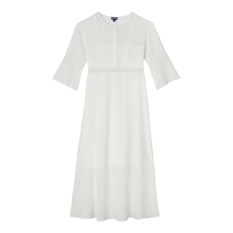 Women Silk Maxi Dress Paisley - Dress - Lysis - Beige - Size M - Vilebrequin