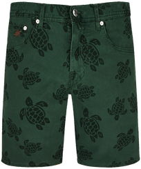 Men 5-Pockets Denim Bermuda Shorts Ronde des Tortues Pine vista frontale