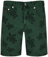 Men 5-Pockets Denim Bermuda Shorts Ronde des Tortues Pine front view