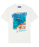 Camiseta de algodón con estampado Monte Carlo para hombre Off white vista frontal