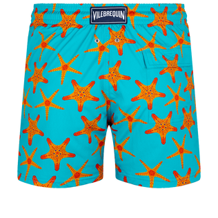 Costume da bagno uomo elasticizzato Starfish Dance Blu curacao vista posteriore