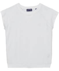Ärmelloses Solid T-Shirt für Mädchen Weiss Vorderansicht