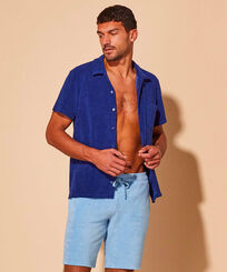 Men Shirt Solid Ink front worn view