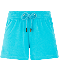 Women Terry Shorty Solid Azure front view