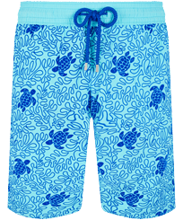 Costume da bagno uomo elasticizzato lungo Turtles Splash Lazulii blue vista frontale