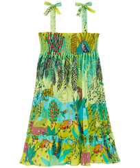 Mädchen Andere Bedruckt - Jungle Rousseau Kleid aus Baumwolle für Mädchen, Ginger Vorderansicht