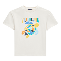 Boys T-shirt Placed Multicolore Turtles Off white front view