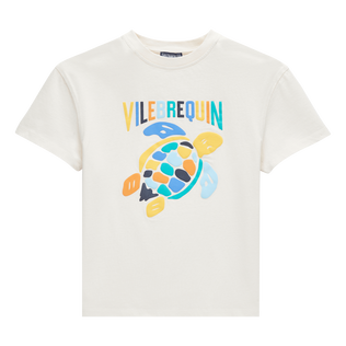 Camiseta con estampado Placed Multicolore Turtles para niño Off white vista frontal