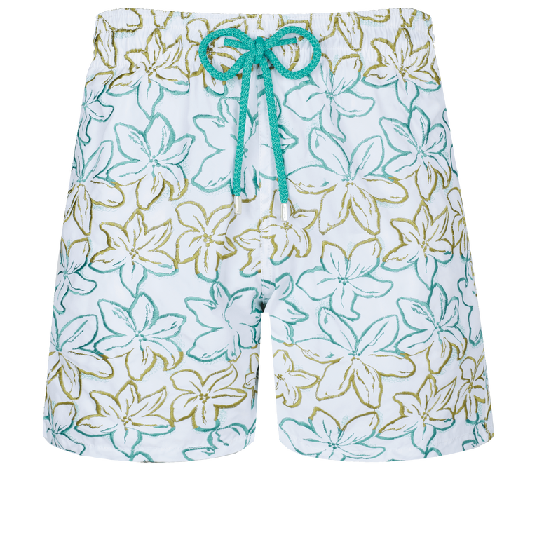 Men Swim Shorts Embroidered Raiatea - Swimming Trunk - Mistral - White - Size L - Vilebrequin