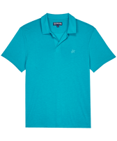 Polo Tencel™ de color liso para hombre Ming blue vista frontal