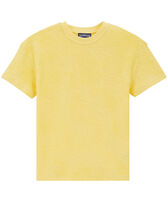 Camiseta de felpa con cuello redondo y estampado Rondes des Tortues para niños Popcorn vista frontal desgastada