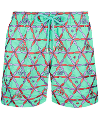 Men Swim Trunks Embroidered Indian Ceramic - Limited Edition Cardamom front view
