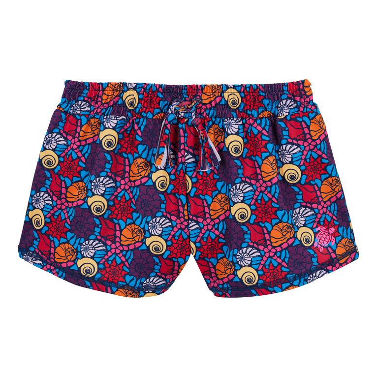 Kids Uv Protection Shorts Noumea Sea Shells - Glace - Blue