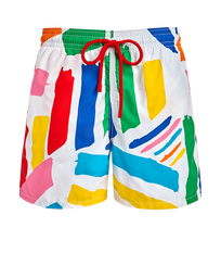 Men Swimwear stretch Dazzle - Vilebrequin x JCC+ - Limited Edition White front view