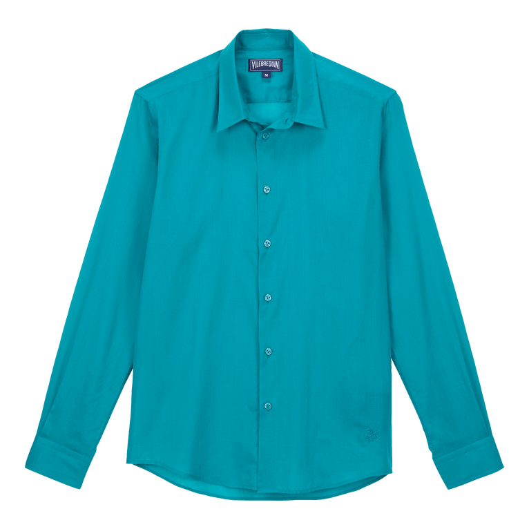 Unisex Cotton Voile Lightweight Shirt Solid - Caracal - Green