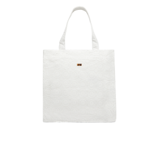 Broderies Anglaises Unisex Strandtasche aus Baumwolle Off white Vorderansicht