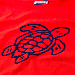 Camiseta de algodón orgánico con tortuga bordada para niño Amapola detalles vista 1