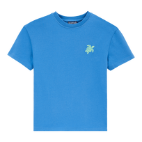 Boys Organic Cotton T-shirt Solid Ocean front view
