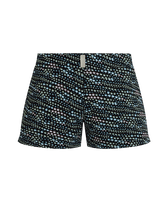 Pantaloncini mare donna elasticizzati con cintura piatta Pearl Nero vista frontale