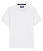 Men Cotton Polo Solid White front view