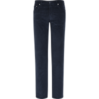 Pantalones de pana de 1500 líneas con cinco bolsillos para hombre Azul marino vista frontal