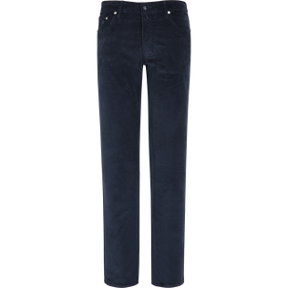 Pantalones de pana de 1500 líneas con cinco bolsillos para hombre Azul marino vista frontal