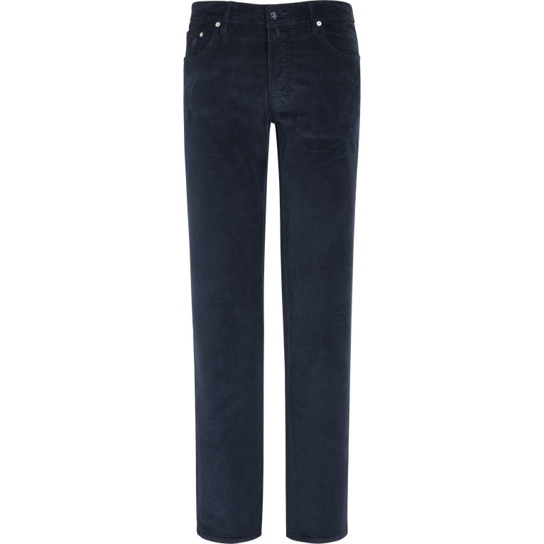 Pantalon En Velours Côtelé 5 Poches Homme 1500 Raies - Gbetta18 - Bleu