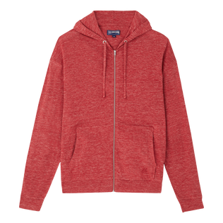 Unisex Linen Sweatshirt Solid China red 正面图