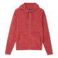 Unisex Linen Sweatshirt Solid China red 正面图