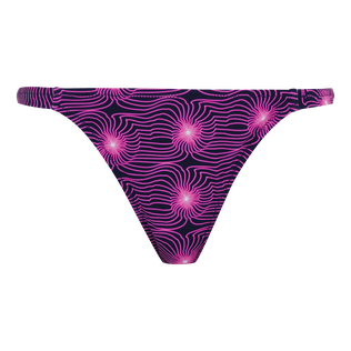 Braguita de bikini de corte tanga con estampado Hypno Shell para mujer Azul marino vista frontal