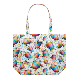 Bolso tote de lino con estampado Tortugas - Vilebrequin x Okuda San Miguel Multicolores vista frontal