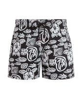 Maillot de bain court stretch homme Tahiti Turtles Noir vue de face