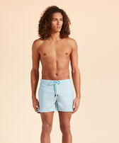 Bermudas de lana con estampado Super 120 para hombre Thalassa vista frontal desgastada