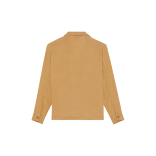 Sobrecamisa de lino con tinte mineral para hombre Mocha vista trasera