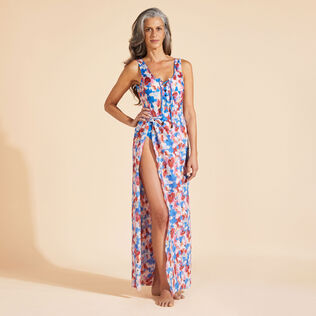 Women Lace-Up One-piece Swimsuit Flowers in the Sky Palace details view 1