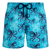 Kurze Poulpes Stretch-Badeshorts für Herren Bora bora Vorderansicht