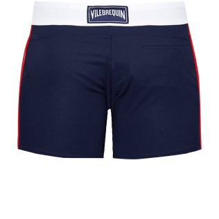 Men Stretch Swim Trunks Flat Belt Color Block